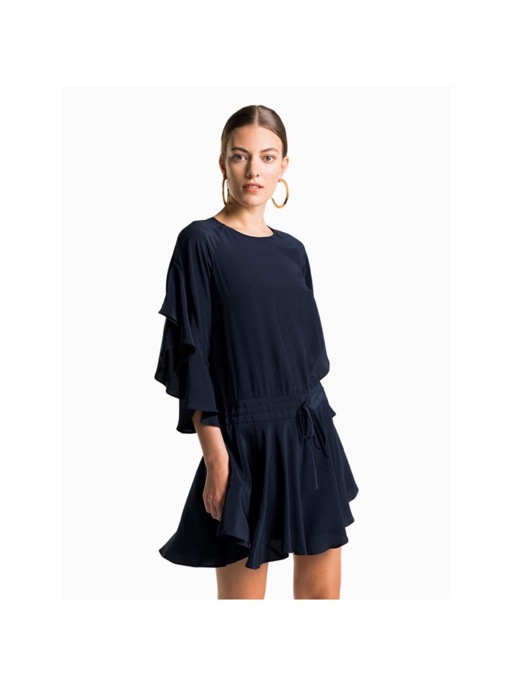 A.L.C. Cannon Draped-sleeves Silk Mini Dress